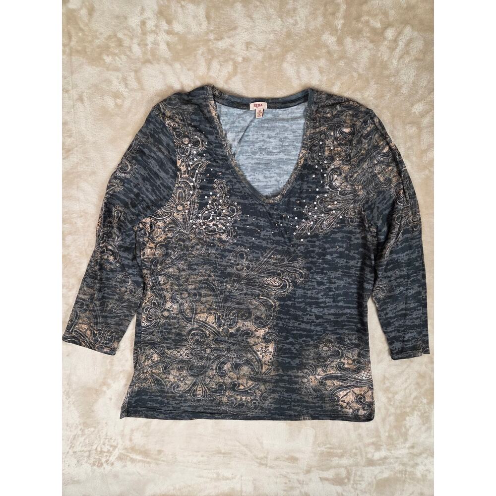Reba M Multicolored V-neck Top